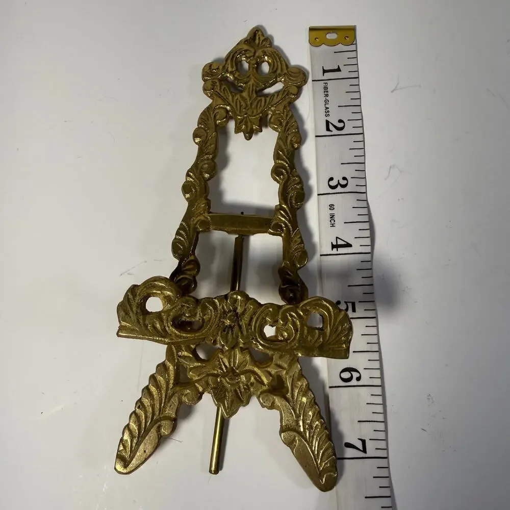 Small Brass Photo Book Ornate Rococo Easel Victorian Art Nouveau Ornate Stand